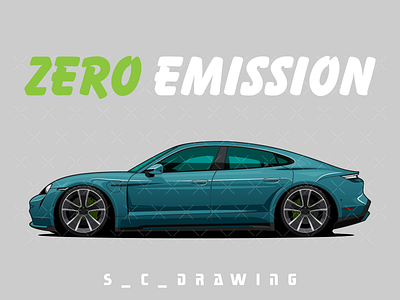 Porsche Taycan illustration. Vector car drawing automotive automotive design car design car drawing car illustration cartoon car illustration vector car vector illustration vectorart