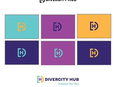 DiverCity Hub branding design flat icon logo minimal vector