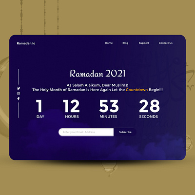 Ramadan Countdown app design figma landing design landing page design landingpage ui uiux ux web website