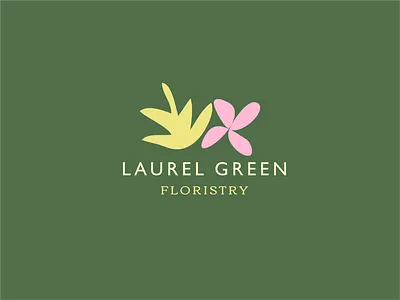 Laurel Green, Florist branding design flat icon illustration logo minimal vector