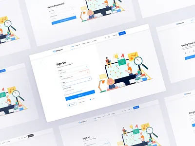 Eduguard- Website Sign In & Sign Up Experience chart create account e learning eduguard figma forget password illustration input input form login login ui minimal sign in signup themeforest ui ux verify your email website design zakirsoft