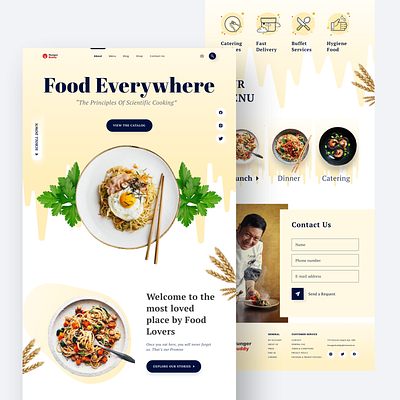 Food landing page branding clean follow food hunger landing landingpage latest logo popular ui uidesign