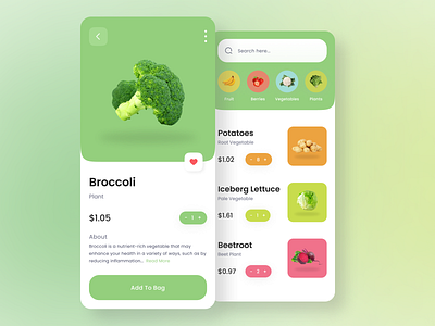 Food Delivery App app appdesign application brightcolors colorful delivery deliveryapp fooddelivery green mobileapp mobileapplication mobiledesign plant ui ux