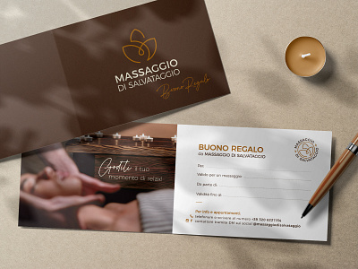 Massaggio di Salvataggio - Gift voucher brand brand identity branding concept construction design gift voucher golden ratio graphic design indesign logo lotus massage massaggio mockup monogram oil photoshop salvataggio vector