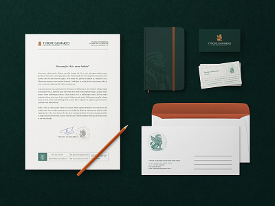 Tyrone Guimarães Stationery badge brand branding design identity lawyer lion logo paper stationery