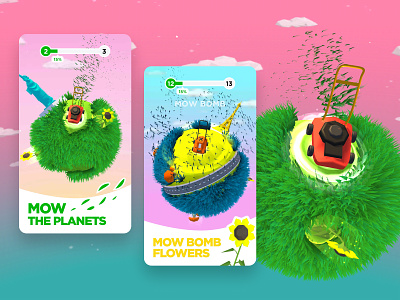 Grass Planets - iOS & Android Game 3d android blender game ios ui unity
