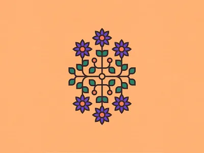 Spring Flowers 1/3 adobe illustrator clean flowers flowershop geometry graphic design illustration minimal spring symmetry vector