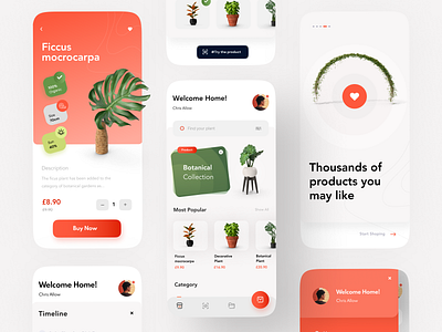 Plant Shop-v2- Mobile App Design botanical creative design green mobile mobile app mobile design online shop plant plantshop shooping shop shoping shopping app ui uidesign uxdesign