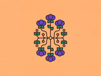 Spring Flowers 3/3 adobe illustrator clean flowers graphic design illustration minimal orange purple spring symmetrical symmetry vector