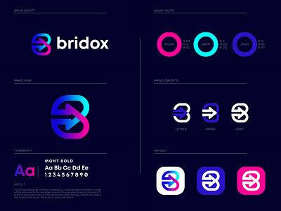 Bridox Branding Design abstract art abstract b logo abstract logo arrow logo idea b letter design b letter logo b logo design b logo idea b with arrow logo brand identity branding design business logo colorful logo gradient logo logo design modern b logo modern lettering modern logo modern logo design professional logo