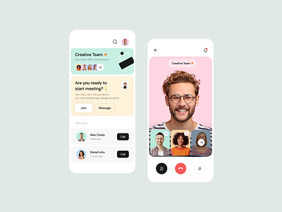 Meeting App app design clean cool creative design design designer figmadesign meeting app minimal design mobile mobile app mobile ui ui uidesign uiux uiux designer uiuxdesign userinterface video call app videocall