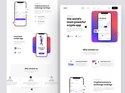 Cryptocurrency App Landing-Page. besnik crypto crypto app crypto design crypto landing page crypto wallet cryptocurrency cryptocurrency landing page free ui resource header deaign header ui ui design ui trend 2021 uihut ux design web design web ui website ui
