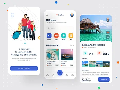 Traveling App android app app app concept booking app clean ecommerce illustration interaction design interface minimal mobile design onboarding splash training travel travel app trip typography ui ux ui design