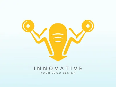 Body builder logo design, Graphic designer studio Concept advertising