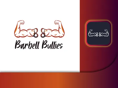flat and modern logo for BARBELL BULLIES brand identity branding design design graphic design graphics design icon illustration logo typography vector