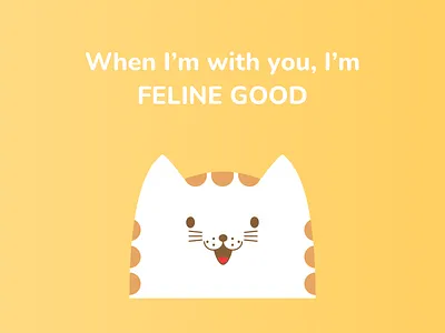 Cute Art Cat Pun bright cat cat pun cats clean colorful cute cute animals cute art cute cat cute character funny good vibes happy illustration kawaii kawaii cat positive simple yellow