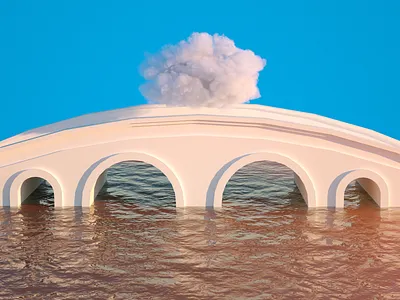 Bridge 3d 3dart blue bridge cinema4d cloud color design digitalart octane water