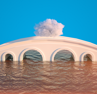 Bridge 3d 3dart blue bridge cinema4d cloud color design digitalart octane water