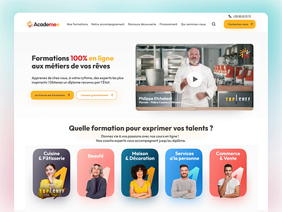 Academee - Website branding design system figma m6 school studi topchef ui ux