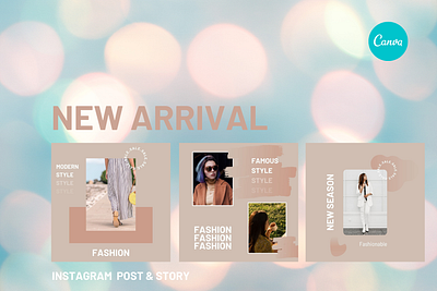 New Arrival Instagram Post & Story Canva instagram grid canva instagram grid canva instagram posts layout