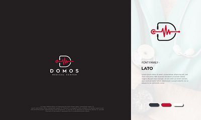 DOMOS MEDICAL CENTER 3d animation black branding design flat graphic design health heart illustration logo logo design medical minimal minimalist logo motion graphics red ui unique white