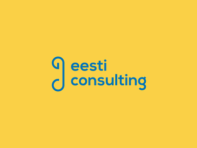 Logo for eesti consulting blue communication consulting logo minimal minimalist phone yellow
