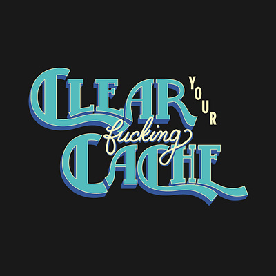 Cache Clearing illustration lettering webdesign website