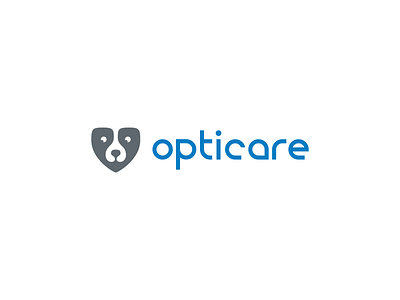 Logo for pet optic blue care cat dark gray dog dog head eye eyes head logo minimal minimalist optic pet protection pupil shield