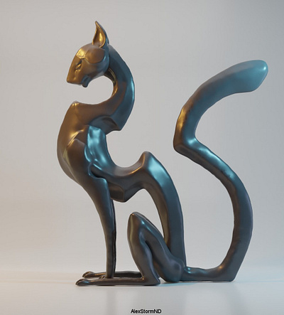 Meditation Cat 3d modeling cat