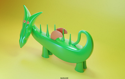 Dragon of the blind child 3d modeling