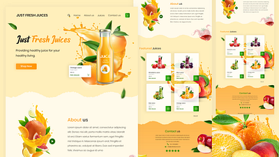 Just Fresh Juices Web UI fresh juice minimal organic juice ui ui design ux web web design website website design