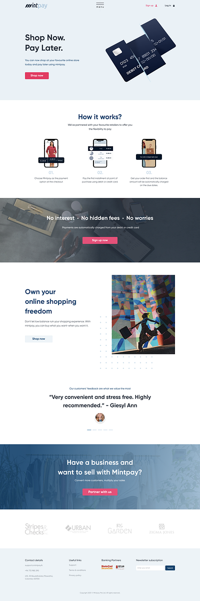 Mintpay website revamp banking branding figma financial service ui uiux website