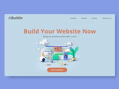 website builder UI 3d 3d animation 3d art 3d modeling app application cleanui dailyui design gradient minimal ui uiux ux website