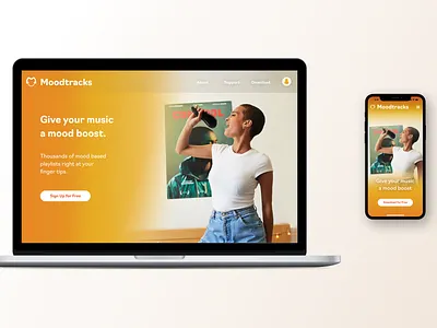 Moodtracks Browser Hero Page app design macbook ui ui ux ui design ui designer uiux ux design ux designer