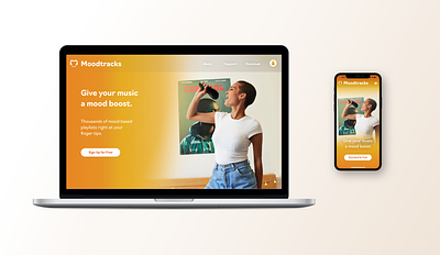 Moodtracks Browser Hero Page app design macbook ui ui ux ui design ui designer uiux ux design ux designer