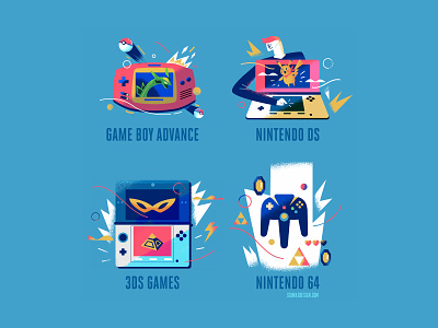 :::Nintendo Consoles::: character consoles happy illustration infographic nintendo vector video games