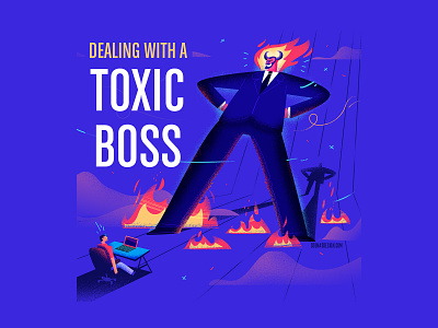 :::Toxic Boss::: boss character editorial illustration illustration infographic monster vector