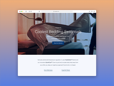 Casper Cooling Collection 2021 app branding design design direction. interaction interface product page ui web design