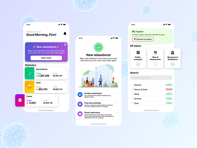 Corona Restrictions App adobe xd app app design card concept corona covid design gradient ios ios app iphone minimal mobile typography ui ui design uidesign ux