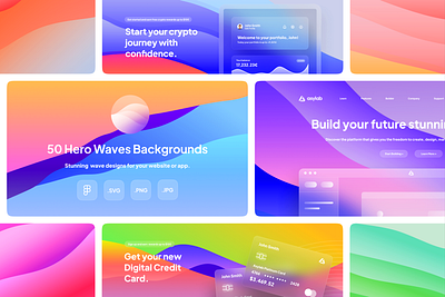 50 Hero Waves Backgrounds abstract app background figma glass graphic design hero hero wave modern svg ui user interface waves website