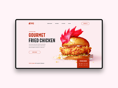 PFC chicken design food foodie modern takeaway typography ui ux web design website website design