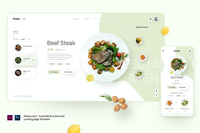 Foobu - Retaurant, Food Delivery Service Template app banner creative interface landing page mobile modern page ui ui design ui ux uidesign uiux user interface user interface design user interface designer user interface ui ux ux design uxdesign