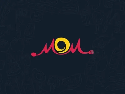 MOM app for delivery food branding design food logo