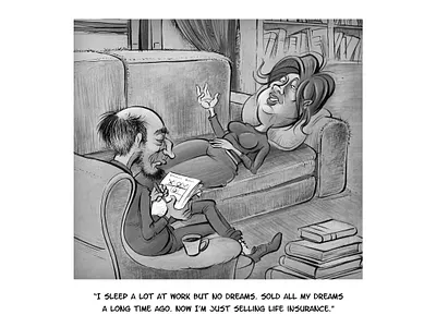 Psychoanalysis cartoon drawing illustration ink pentel psy sketch work