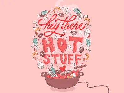 Hot Pot Lettering adobe adobe drawing adobe fresco asian asian food food food illustration food lettering food type foodie hand lettering hot pot illustration lettering letters typography