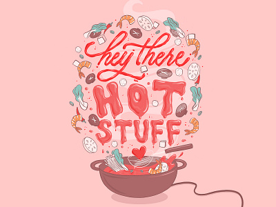 Hot Pot Lettering adobe adobe drawing adobe fresco asian asian food food food illustration food lettering food type foodie hand lettering hot pot illustration lettering letters typography