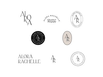 Custom Design for Wedding Photographer Alora Rachelle branding cinematic classic car classic typography educator icon icon design logo modern modern design modern logo nostalgic photographer photographer logo serif soulful timeless typography watermark wedding photographer