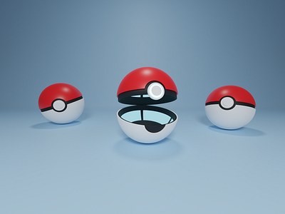 Pokeballs 3d 3d art 3d artist art artist artwork blender concept creative cute design game game art low poly pokeball pokemon art red render scene zbrush