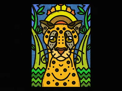 Cheetah animal animal illustration artwork design digital art digital illustration ecosystem geometric illustration nature poster society6 texture thick lines vector art