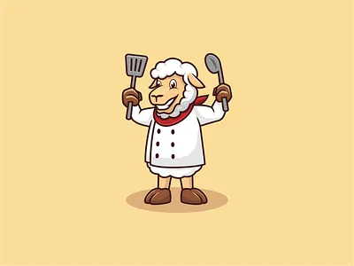 SHEEP CHEF abstract logo awesome logo behance chef flat design flatdesign icon logo design logoshift modern sheep